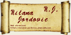 Milana Jordović vizit kartica